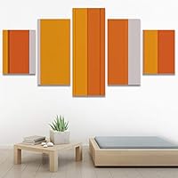 SIGNWIN 5 Panel Canvas Wall Art Abstract Colorful Geometric Hallway Minimalist Mixed Media Multicolor Patterns for Home Decorations Ready to Hang - 60