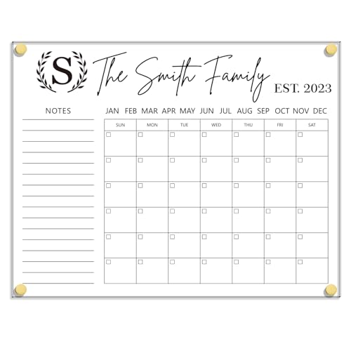 Personalized Acrylic Calendar For Wall Custom Family Calendar Personalized Large