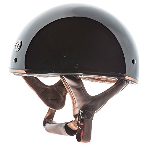 TORC Unisex-adult Half-size-helmet-style T5 Fiberglass Motorcycle Helmet (Gloss Black Bronze,XX-Large),1 Pack