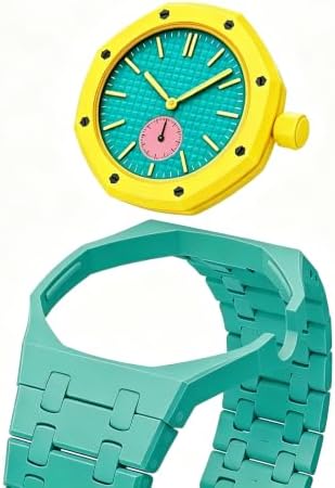 Sxmincxubo Full Ceramic Watch Case & Strap Replacement Compatible with AP x Swatch Royal Pop Series,Convertible Wrist Strap for 3 o'clock Crown Orientation,Waterproof Replacement Strap