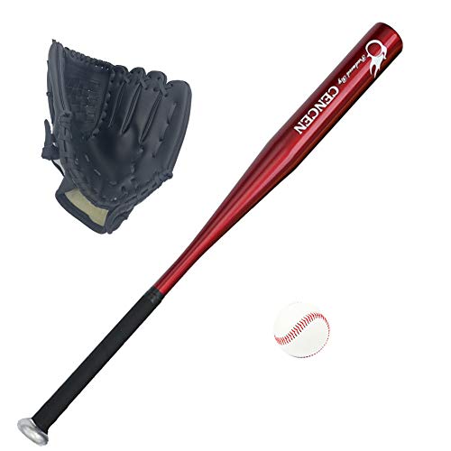 Agirlgle Baseball Bats for Kids, Teens Baseball Set with Ball Youth Baseball Toy, 25in Aluminum Alloy Bat, 10.5in Glovev (red bat)