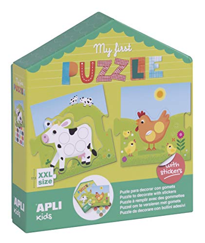 APLI Kids- My First Puzle con Gomets, Multicolor (17656)