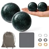 Traditional Chinese Baoding Balls, Marble Health Exercise Stress Relief Balls (Green, 35mm)