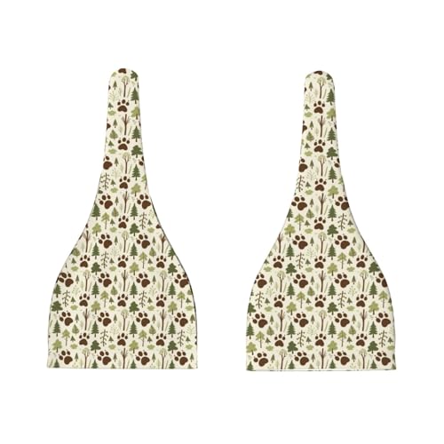 Vintage American Bear Prints Baby Beanie Hats Adjustable Knotted Stretchy Soft Newborn Hats 0-6 Months3