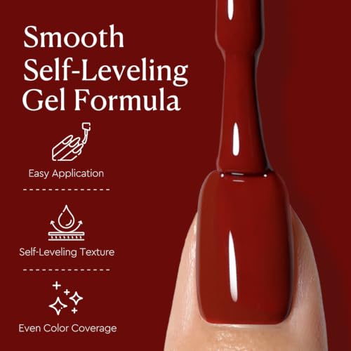 Image of AZUREBEAUTY 18ML Burgundy Red Gel Nail Polish