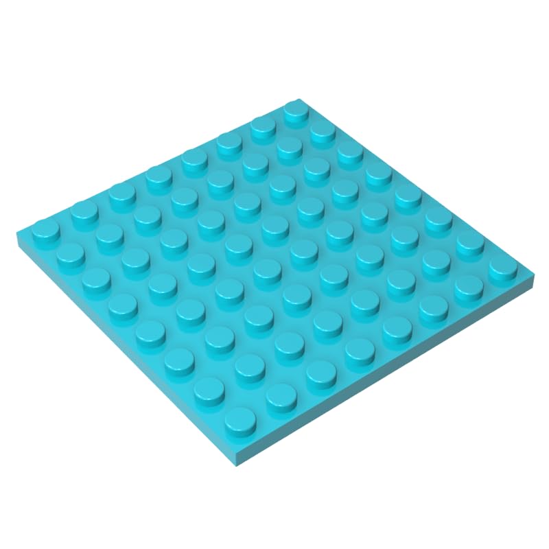 41539 Foundation Plate Plate 8x8 10 Pieces GDS-528 Compatible with Lego Building Blocks Color:Medium Azure โ image 1