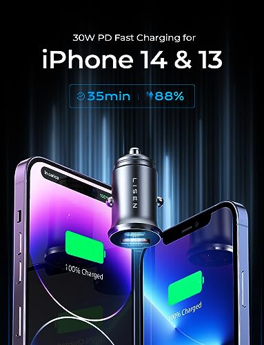 LISEN 48W Fast Charging Car Charger with 2-in-1 Cable #TOP27