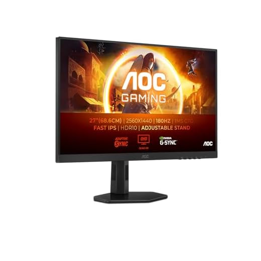 AOC Gaming Q27G4XF - 27 Zoll QHD Monitor, 180 Hz, 0.5 ms, FreeSync Prem., G-Sync comp., HDR10 (2560x1440, DisplayPort, HDMI) schwarz/grau