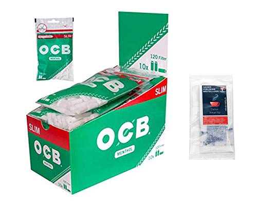 OCB Slim - Filtro de cigarrillos, 10 bolsas de 120 filtros giratorios