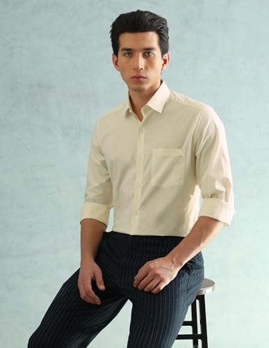 Image of Arrow Slim Fit Mens Formal Shirt - 100% Cotton, Breathable & Comfortable, Full Sleeves Shirts for Men