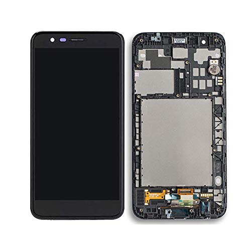 LCD Screen Replacement Touch digitizer Display with Flex Cable and Frame for LG K10 2018/LG K30 X410 LMX410 LMT410TK 5.3" (Black with Frame)