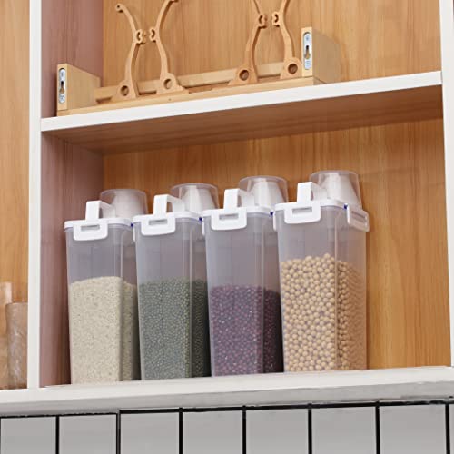 2Pack Food Storage Containers With Lids Airtight And Measuring Cup For Flour,Sugar,Grain,Rice & Baking Supply-Airtight Kitchen & Pantry Bulk Food Storage For Kitchen Organization,Clear 2.5L #TOP5