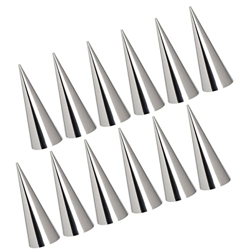 DECHOUS 10pcs Large Stainless Steel Croissant Spiral Horn Baking for Cream Horns Non-stick Cake Baking Tools Shells and Fun Appetizers