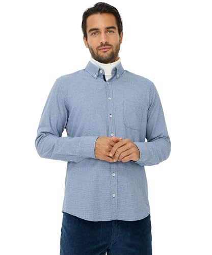 Camisa Hombre BRAX Light Flanell en algodón suave gris m 2
