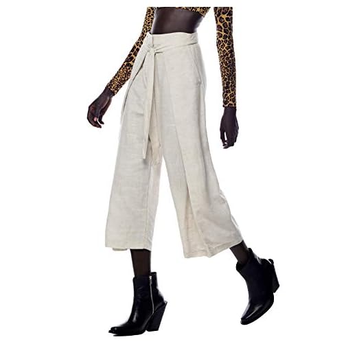Jonny Cota Studio Linen Wrap Pants, Natural, Size 8, Women's