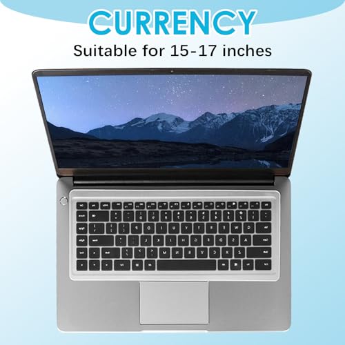 Image of Pack of 2 Silicone Keyboard Protectors, Universal Size 36.5 cm x 13.5 cm, Splash Resistant, Washable and Reusable, Keyboard Protector for 15-17 Inch Laptops