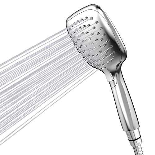 EMKE Duschkopf Duschbrause mit 3 Strahlarten, Duschkopf mit leicht zu reinigender Düse aus weichem Gummi, Duschkopf Regendusche, Chrome Duschbrause KTW-Zertifizierung, G1/2 Universalschnittstelle