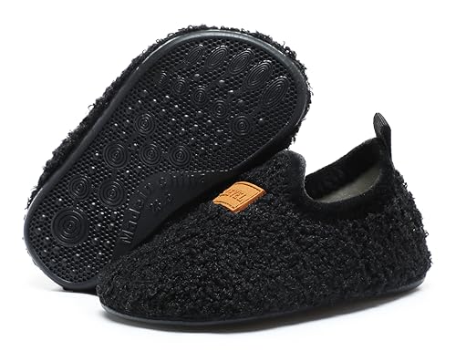 SLEVEL Comfort Toddler Slippers Lightweight Little Kids Indoor Non Slip Grip Around The House Home Shoes for Boys Girls2