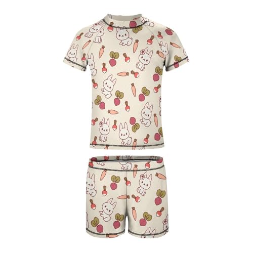Bunny Rabbit with VegetablesChildren's Swimsuits Boys Two Piece Suit7-9Y（120cm）3