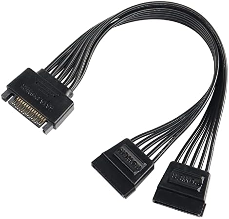 SATA Power Y Splitter Cable Adapter Connector 15 Pin SATA Male to Dual Female Hard Drive HDD SSD Extension Power Cable-22cm