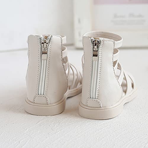 Toddler Girl Dress Shoes Children Shoes Open-Toed Non-slip Soft-soled Princess Beach Sandals Kids Girls Girl's shoes (Beige, 10 Little Kid)2