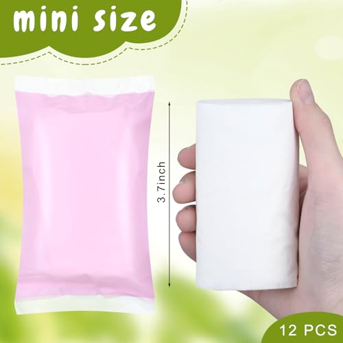 Image of Affrolling 12 Rolls Travel Toilet Paper to Go Packs Soft Bulk, Pink