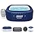 Bestway Coleman Hawaii AirJet Large Square 4 to 6 Person Inflatable Hot Tub Portable Outdoor Spa with 140 AirJets and EnergySense Cover, Blue