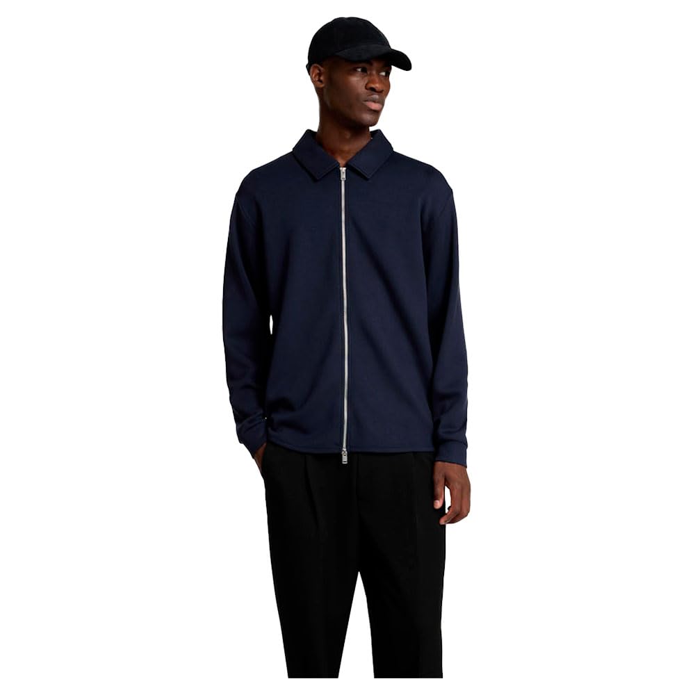 Selected Strickjacke SLHEMANUEL Soft Full Zip Sweat – Strickjacke, Regular-Fit, Stehkragen, Sky Captain, XXL