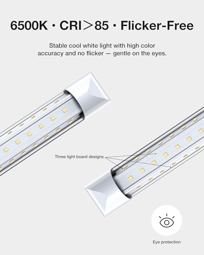 Image of TIMIKEY 6 Pack LED Shop Lights,6500K 5000LM 4FT 36W Super Bright Strip Fixture,FCC&ETL No Interference,Plug&Play Ceiling Lighting is idea for Garage,Shop, Workbench,Warehouse