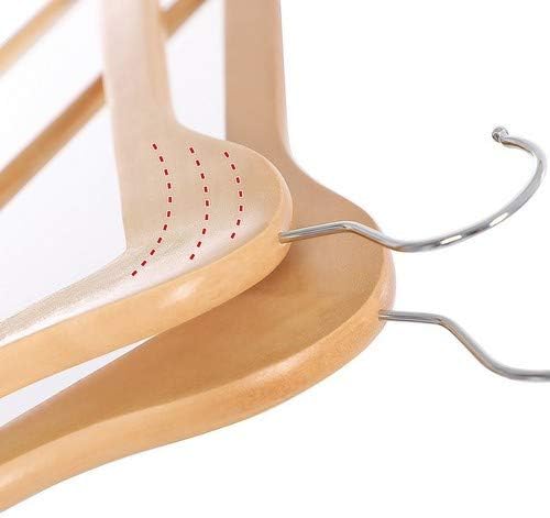 SONGMICS Wood Childrens Hangers, 20-Pack Kids Clothes Hangers, with Trousers Bar, Shoulder Notches, 360 Degree Swivel Hooks, 35 x 1.2 x 20 cm, Natural CRW006-20