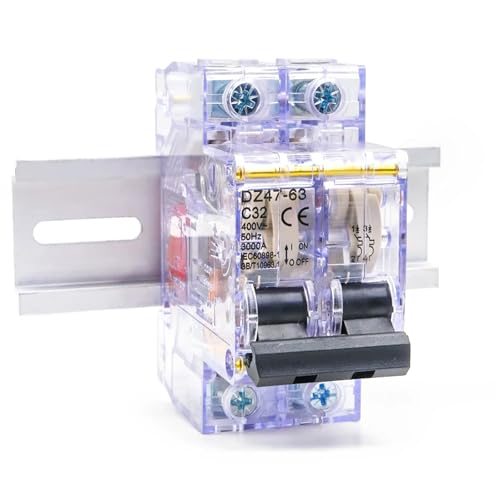Disjoncteur transparent DZ47 2P 25A pour rail DIN 230V 400V - 6