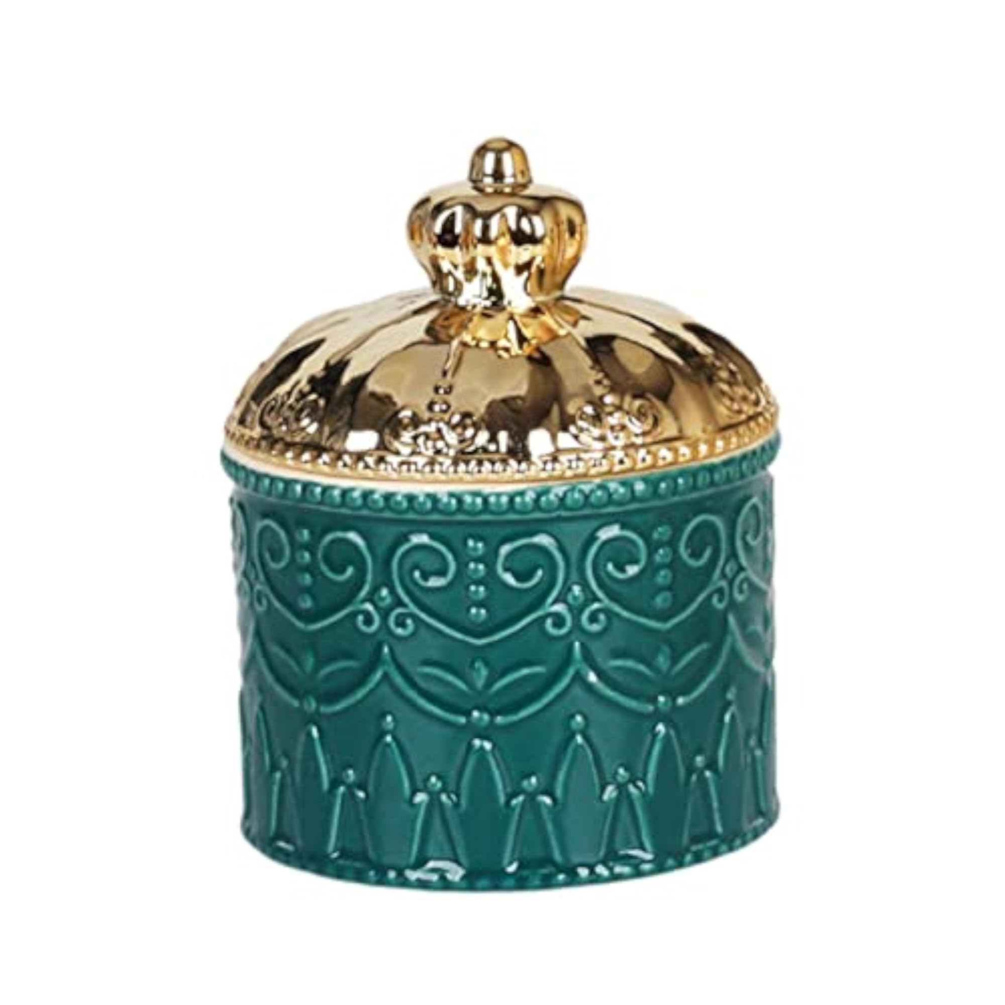 Ceramics Jewellery Organizer with Lid, Green