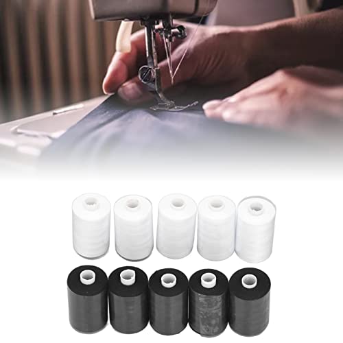 Hilo de coser poliéster negro y blanco 10 piezas miniatura 6