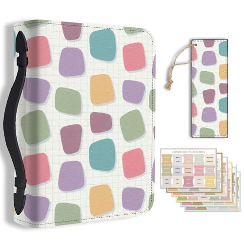 Housse de bible portable avec poignée colorée pour transporter vos documents d'étude