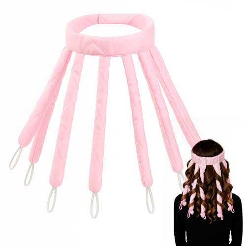 Bigodino Lungo Per Boccoli – Fascia morbida in tessuto per onde naturali – Heatless curl rosa