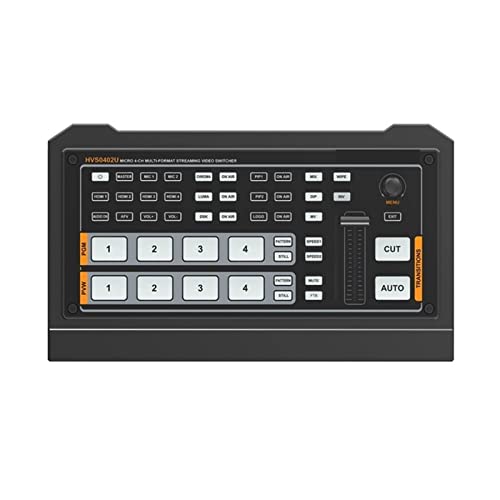HVS0402U HVS0403U PVS0403U Video Switcher Mixer 2 Canales SDI 2 Canales Entradas de 4 Canales Salida PGM de 2 Canales para computadora portátil, TV, proyector(HVS0402U)