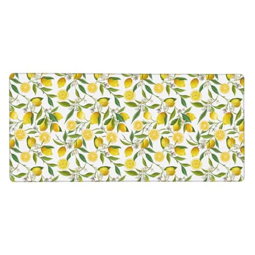 Tapis de souris grand format pour le bureau à la maison motif citrons