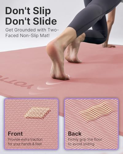Image of YOTTOY Large Yoga Mat (75 * 52 * 1 /2inch),Extra Wide TPE Exercise Mat,Non-Slip Workout Mat for Pilates, Fitness, Barefoot, Home Gym Studio with Strap and Towel