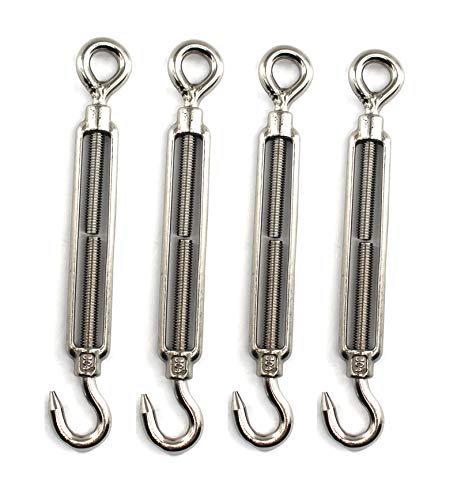 Spannschloss Drahtspanner Faspiroty M10 4er Pack 304 Edelstahl verstellbar Haken & Ösen Set strapazierfähig Cover