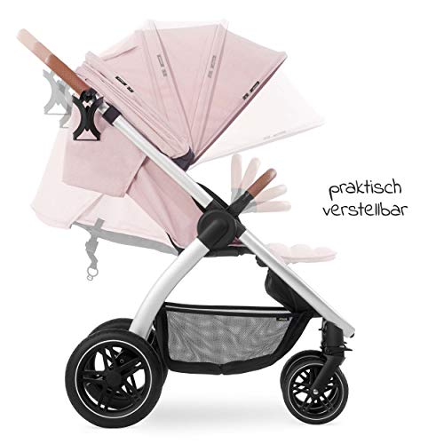 Hauck Buggy UpTown mit Liegefunktion, klein zusammenklappbar, bis 25 kg, Schieber höhenverstellbar - Kinderwagen Sportwagen mit Einhand Faltmechanismus und Getränkehalter - Melange Rosa