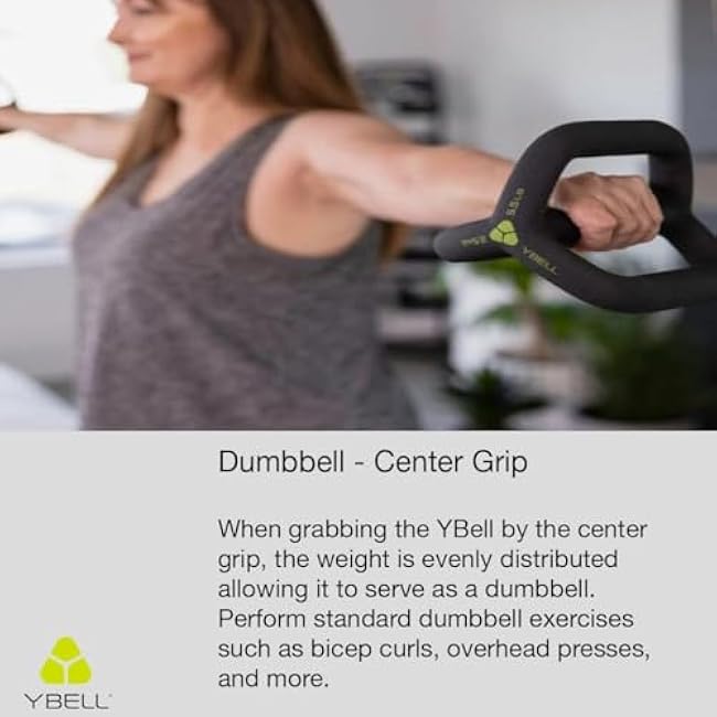 TRX YBell Arc Series 3-in-1 Kettlebell, Dumbbell and Push Up Bar Workout Equipment | Non-slip, Non-rust, Neoprene Coated | Perfect for Strength Training & Conditioning Workouts | 5.5 LBS