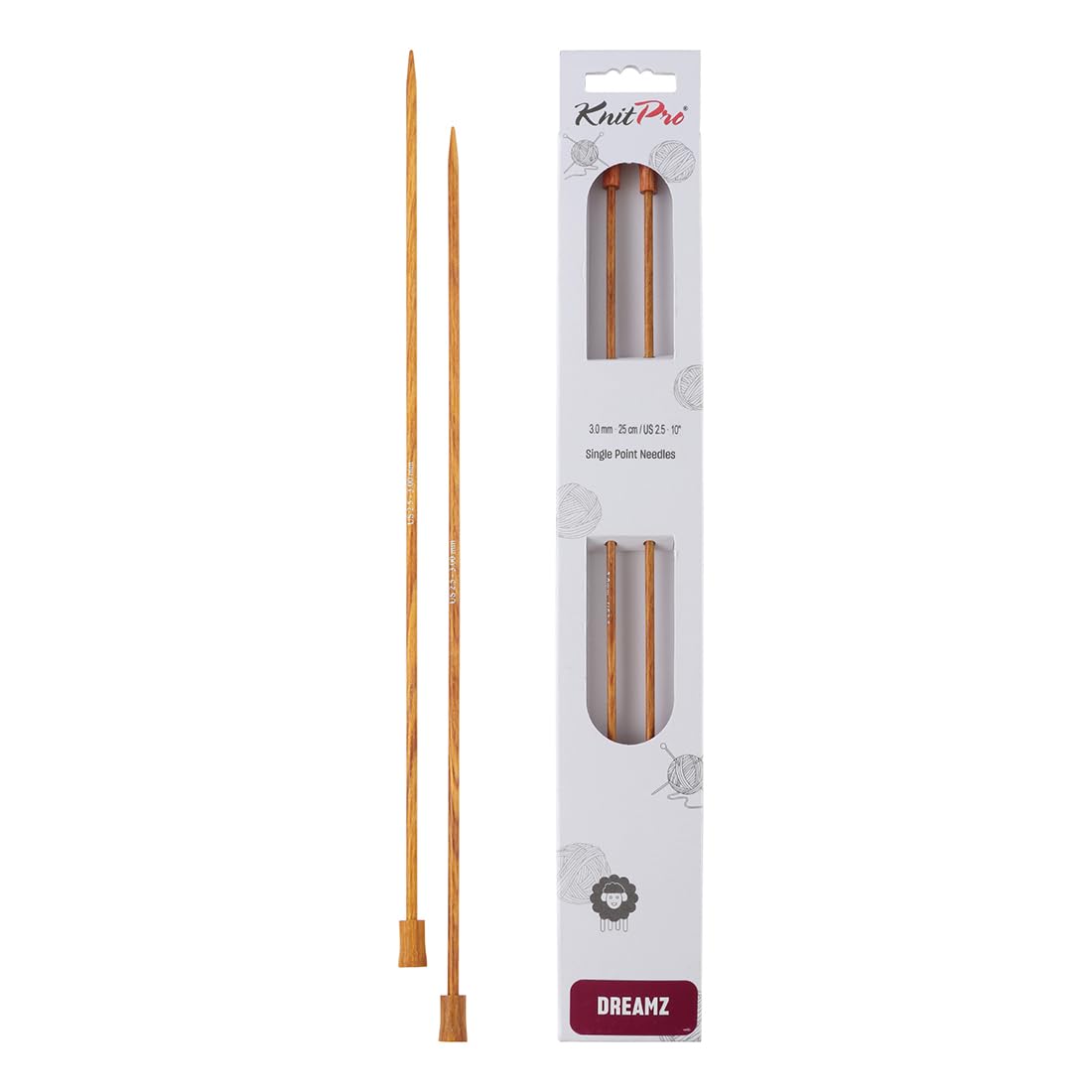 KnitPro Dreamz Single Pointed Needles 10" (25cm) | Size 3.00mm
