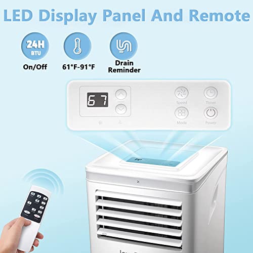 Joy Pebble Portable Air Conditioner 10000 Btu For 1 Room, 3-In-1 Ac Unit With Dehumidifier Cools Up To 450 Sq. Ft, Energy Saving Portable Ac With Eco Mode, 2 Fan Speeds, 24H Timer, Remote Control #TOP3