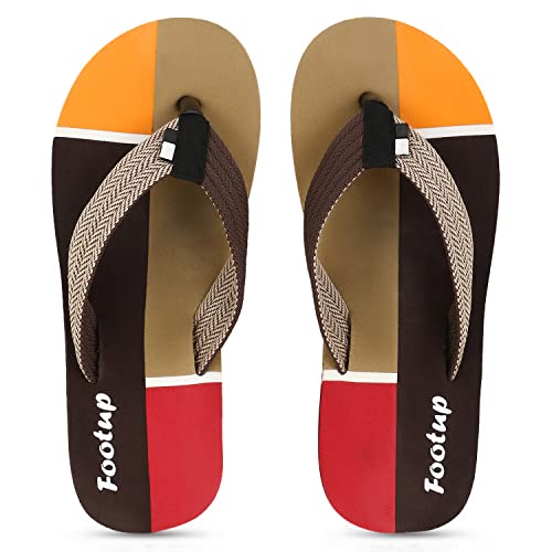 Image of Men's Orthopedic Comfort Flip Flops with Soft Fabric Straps | Cushioned Anti-Skid Footbed Slippers for Men | Lightweight Walking Flip Flops for Home, Outdoor, Indoor Use