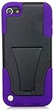 iPod Touch, iSee Case (TM) Rugged Hybrid Kickstand Heavy Duty Full Cover Case with Built-in Video Viewing Stand for Apple iPod Touch 6 6th Generation/iPod Touch 5 5th Generation (it6-T-Stand Purple)
