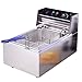 Freidora Grasa Profunda Comercial, Freidora Eléctrica Acero Inoxidable 8L 2500W Con Cesta Control Freidoras Para Uso Doméstico Encimera