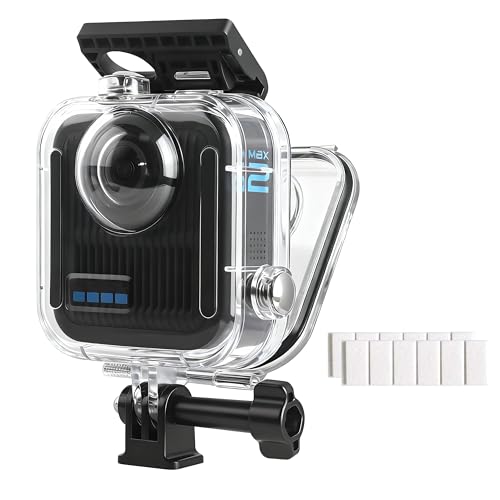 FitStill Waterproof Diving Case Only for Go Pro MAX2 131FT/40M Underwater Shell Anti-Scratch Invisible Dive Protective Cover Housing with Bracket Mount Accessory(NOT for MAX 2019&MAX360 2025)