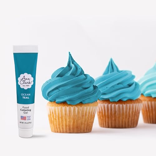 Ann Clark Ocean Teal Food Coloring Gel .70 oz. Professional Grade Aqua Blue Made in USA