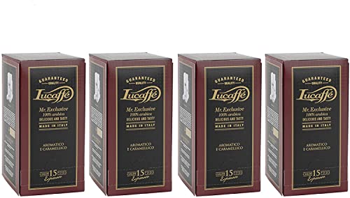 LUCAFFÈ Mr. Exclusivas vainas de café 100% arábica, Ø44mm, vainas ese, paquete de 60 vainas de papel compostable, sabor dulce, aroma de pan tostado, cuerpo medio, origen Sudamérica, Asia, África Cover