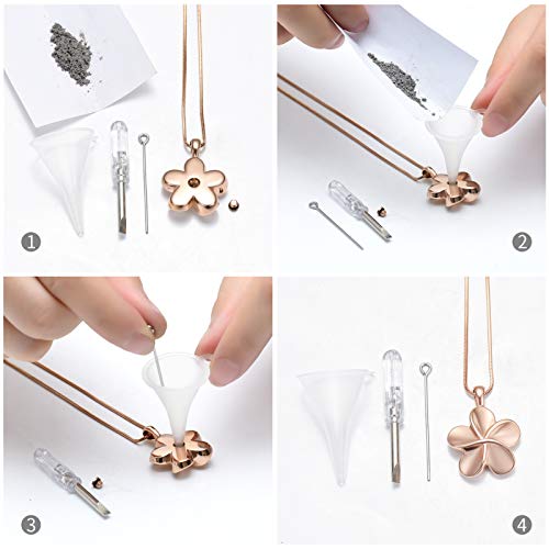 Flower Ashes Neckalce - Cremation Jewelry For Human Ashes Stainless Steel Memorial Keepsake Ashes Locket Holder Urn Pendant For Women/Men #TOP4